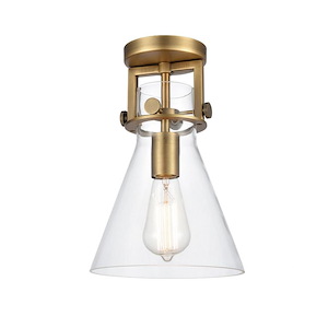 Newton Cone - 1 Light Flush Mount In Industrial Style-12 Inches Tall and 8 Inches Wide - 1289299
