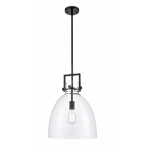 Newton Bell - 1 Light Stem Hung Pendant-15 Inches Tall and 14 Inches Wide - 1347608