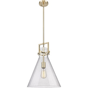 Newton Cone - 1 Light Stem Hung Pendant-17 Inch Tall and 14 Inch Wide - 1291886