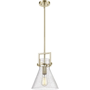 Newton Cone - 1 Light Stem Hung Mini Pendant-13.63 Inch Tall and 10 Inch Wide - 1291978