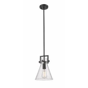 Newton Cone - 1 Light Stem Hung Pendant In Industrial Style-11.38 Inches Tall and 8 Inches Wide - 1291970