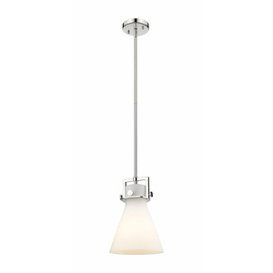 Newton Cone - 1 Light Stem Hung Pendant In Industrial Style-11.38 Inches Tall and 8 Inches Wide