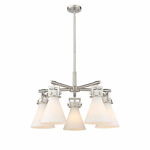 Newton Cone - 5 Light Chandelier In Industrial Style-15.88 Inches Tall and 26 Inches Wide