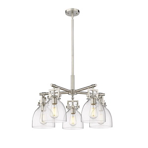 Newton Bell - 5 Light Chandelier-16 Inch Tall and 26 Inch Wide - 1423784