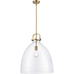 Newton Bell - 1 Light Pendant In Restoration Style-22 Inches Tall and 18 Inches Wide