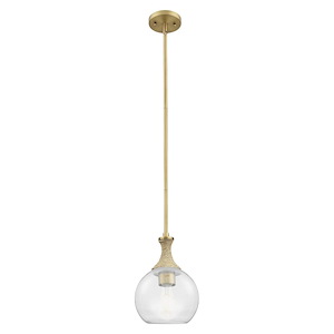 Astor - 1 Light Stem Hung Rope Mini Pendant-11.75 Inch Tall and 8 Inch Wide