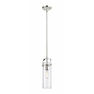 Pilaster II Cylinder - 1 Light Stem Hung Pendant In Industrial Style-14.5 Inches Tall and 5 Inches Wide - 1291874