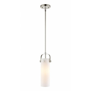 Pilaster II Cylinder - 1 Light Stem Hung Pendant In Industrial Style-14.5 Inches Tall and 5 Inches Wide