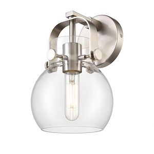 Pilaster II Sphere - 1 Light Wall Sconce In Industrial Style-9.75 Inches Tall and 6.5 Inches Wide