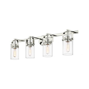 Pilaster II Cylinder - 4 Light Bath Vanity In Industrial Style-10.38 Inches Tall and 34.88 Inches Wide - 1291966