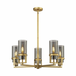 Utopia - 5 Light Chandelier In Contemporary Style-11.75 Inches Tall and 27.38 Inches Wide - 1297674