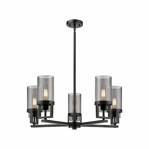 Utopia - 5 Light Chandelier In Contemporary Style-11.75 Inches Tall and 27.38 Inches Wide