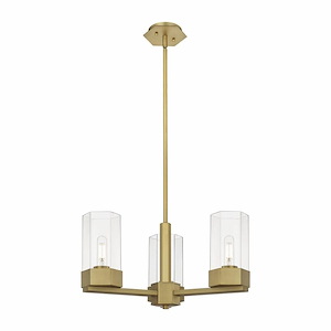 Claverack - 3 Light Pendant In Art Deco Style-10.88 Inches Tall and 21.63 Inches Wide