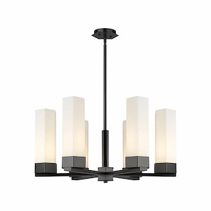 Claverack - 6 Light Chandelier In Art Deco Style-15.25 Inches Tall and 28.38 Inches Wide
