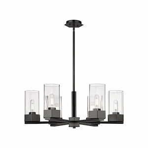 Claverack - 6 Light Chandelier In Art Deco Style-10.88 Inches Tall and 28.38 Inches Wide