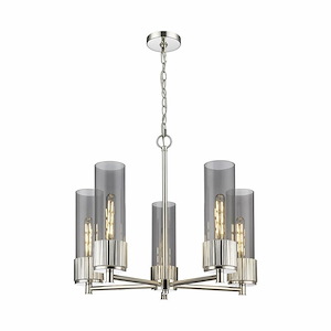 Bolivar - 5 Light Chain Hung Chandelier In Industrial Style-22 Inches Tall and 25 Inches Wide