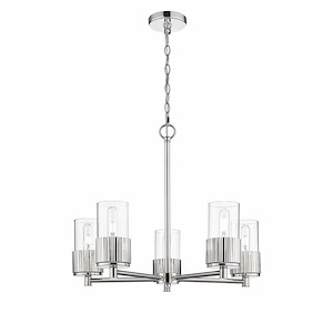 Bolivar - 5 Light Chandelier In Industrial Style-22 Inches Tall and 25 Inches Wide