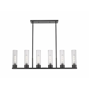 Empire - 6 Light Stem Hung Linear Pendant In Modern Style-13.38 Inches Tall and 44.25 Inches Wide