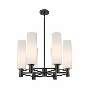 Crown Point - 6 Light Chandelier In Industrial Style-15.25 Inches Tall and 24 Inches Wide