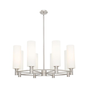 Crown Point - 8 Light Stem Hung Chandelier-15.25 Inch Tall and 32 Inch Wide