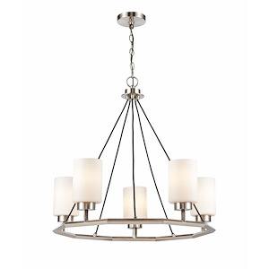 Mila - 5 Light Chandelier In Industrial Style-27 Inches Tall and 29 Inches Wide