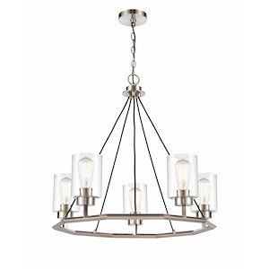 Mila - 5 Light Chandelier In Industrial Style-27 Inches Tall and 29 Inches Wide - 1289322