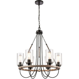Paladin - 6 Light Chain Hung Chandelier-29.38 Inch Tall and 25 Inch Wide - 1428363