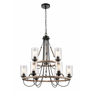 Paladin - 9 Light Chandelier In Farmhouse Style-33.25 Inches Tall and 31.5 Inches Wide