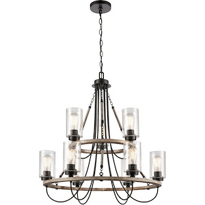 Paladin - 9 Light Up Chain Hung Chandelier-33.25 Inch Tall and 31.5 Inch Wide - 1428369