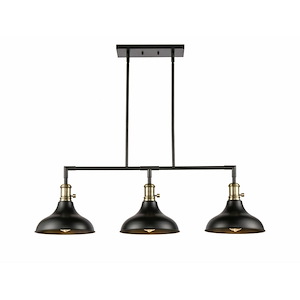 Metro - 3 Light Stem Hung Island In Traditional Style-11.5 Inches Tall and 38.25 Inches Wide