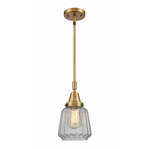 Chatham - 1 Light Stem Hung Mini Pendant In Art Deco Style-9.13 Inches Tall and 7 Inches Wide - 1289340