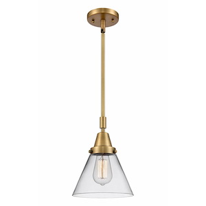 Cone - 1 Light Stem Hung Mini Pendant In Industrial Style-11.13 Inches Tall and 8 Inches Wide - 1289364