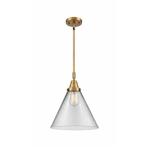 Cone - 1 Light Stem Hung Mini Pendant In Industrial Style-17.13 Inches Tall and 12 Inches Wide - 1289349