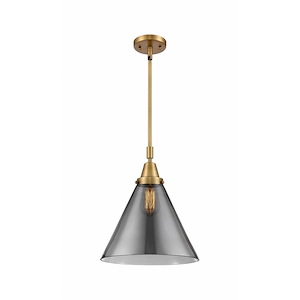 Cone - 1 Light Stem Hung Mini Pendant In Industrial Style-17.13 Inches Tall and 12 Inches Wide