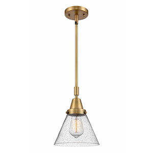 Cone - 1 Light Stem Hung Mini Pendant In Industrial Style-11.13 Inches Tall and 8 Inches Wide