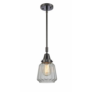 Chatham - 1 Light Stem Hung Mini Pendant In Art Deco Style-9.13 Inches Tall and 7 Inches Wide - 1289340