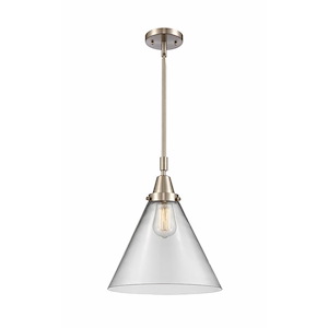 Cone - 1 Light Stem Hung Mini Pendant In Industrial Style-17.13 Inches Tall and 12 Inches Wide