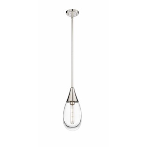 Malone - 1 Light Stem Hung Pendant In Contemporary Style-14.63 Inches Tall and 6 Inches Wide