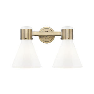 Lawton Cone - 2 Light Bath Vanity-9.63 Inch Tall and 15.5 Inch Wide - 1374012