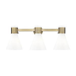 Lawton Cone - 3 Light Bath Vanity-9.63 Inch Tall and 24 Inch Wide - 1373956