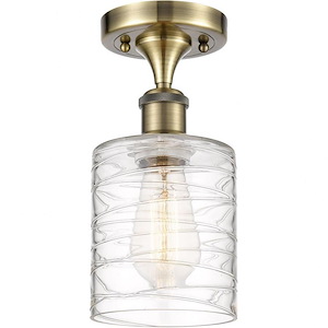 Cobbleskill - 1 Light Semi-Flush Mount In Art Nouveau Style-13 Inches Tall and 5 Inches Wide