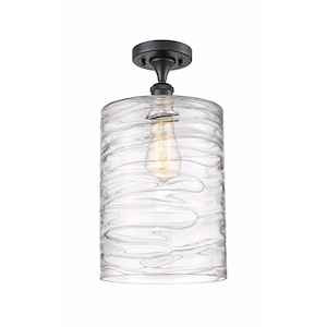 Cobbleskill - 1 Light Large Semi-Flush Mount In Art Nouveau Style-16 Inches Tall and 9 Inches Wide