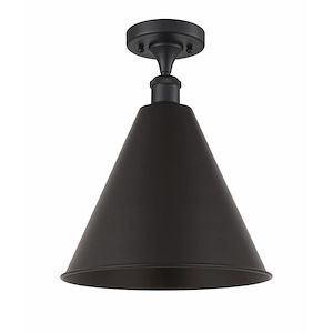 Ballston Cone - 1 Light Semi-Flush Mount In Industrial Style-18.75 Inches Tall and 16 Inches Wide - 1051447