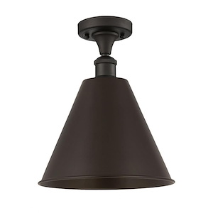 Ballston Cone - 1 Light Semi-Flush Mount In Industrial Style-14.75 Inches Tall and 12 Inches Wide - 1051441