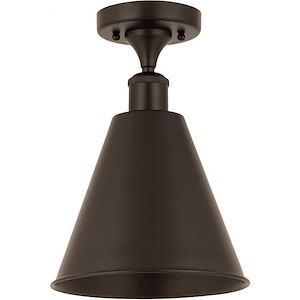 Ballston Cone - 1 Light Semi-Flush Mount In Industrial Style-11.75 Inches Tall and 8 Inches Wide - 1051466