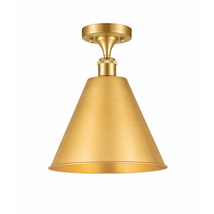 Ballston Cone - 1 Light Semi-Flush Mount In Industrial Style-14.75 Inches Tall and 12 Inches Wide - 1051441