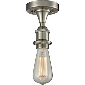 One Light Bare Bulb Semi-Flush Mount-4.5 Inches Wide by 4 Inches High