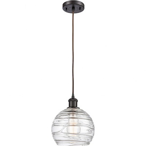 Ballston - 1 Light Athens Deco Swirl Mini Pendant In IndustrialStyle-10 Inches Tall and 8 Inches Wide - 1115696