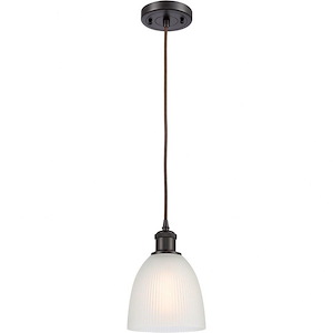 Castile-1 Light Mini Pendant in Industrial Style-6 Inches Wide by 9 Inches High