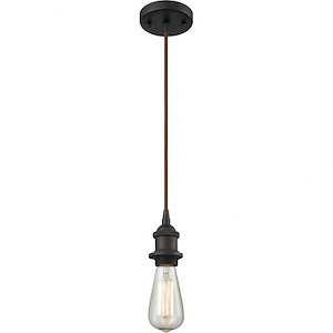 Bare Bulb-1 Light Mini Pendant in Industrial Style-4.5 Inches Wide by 4 Inches High